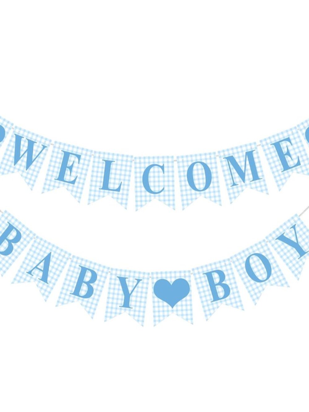 Welcome Baby Boy Banner for Baby Shower Decorations, Blue